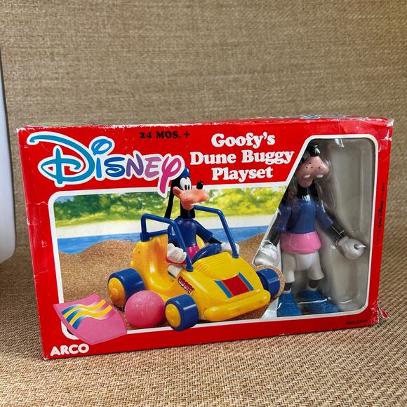 Vintage Disney Goofys Dune Buggy Playset by ARCO 1980s NIB Retro Toys - Picture 1 of 10